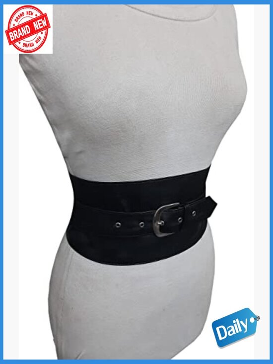 Genuine Leather Obi Sash Wrap Corset Harness Wide Elegant Buckle Belt Size M